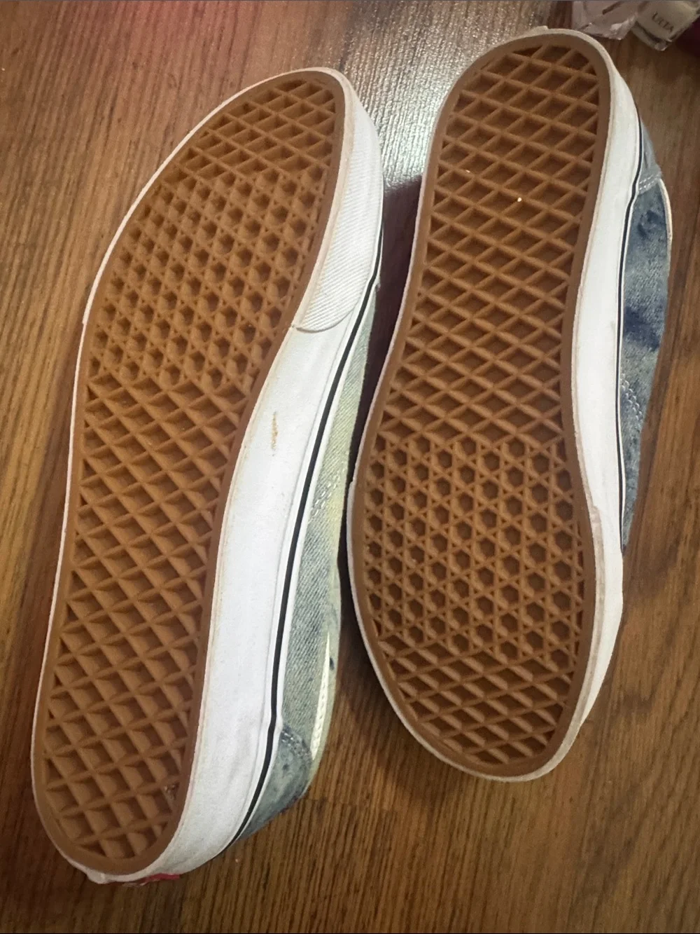 Vans Washed Blue Canvas Low-Top Sneakers with White Stripe